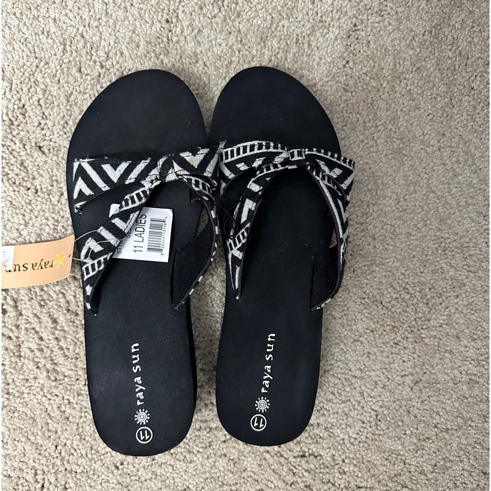 Black & White Slide Sandals
